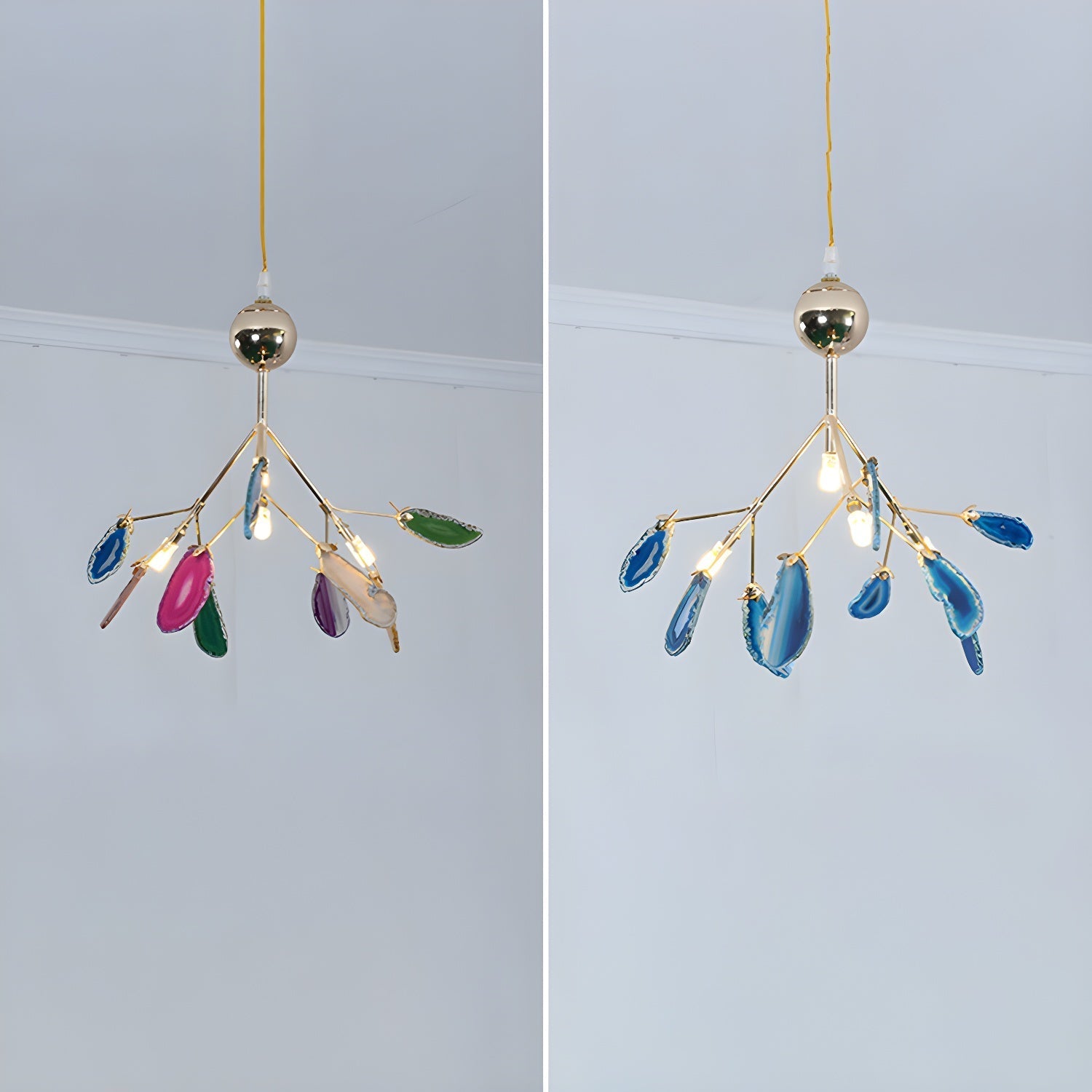 Olivia Agate Colorful Branching Chandelier