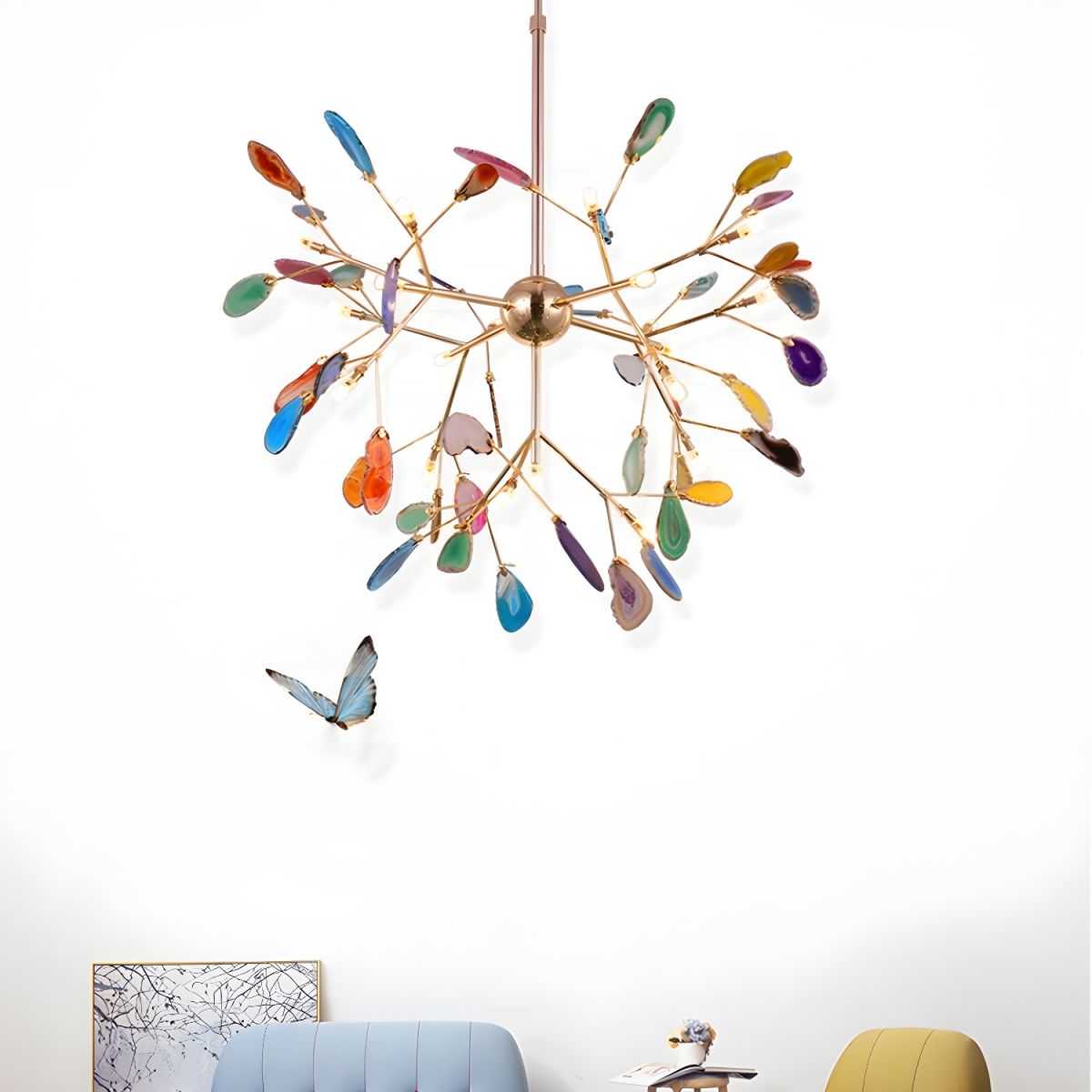 Olivia Agate Colorful Branching Chandelier
