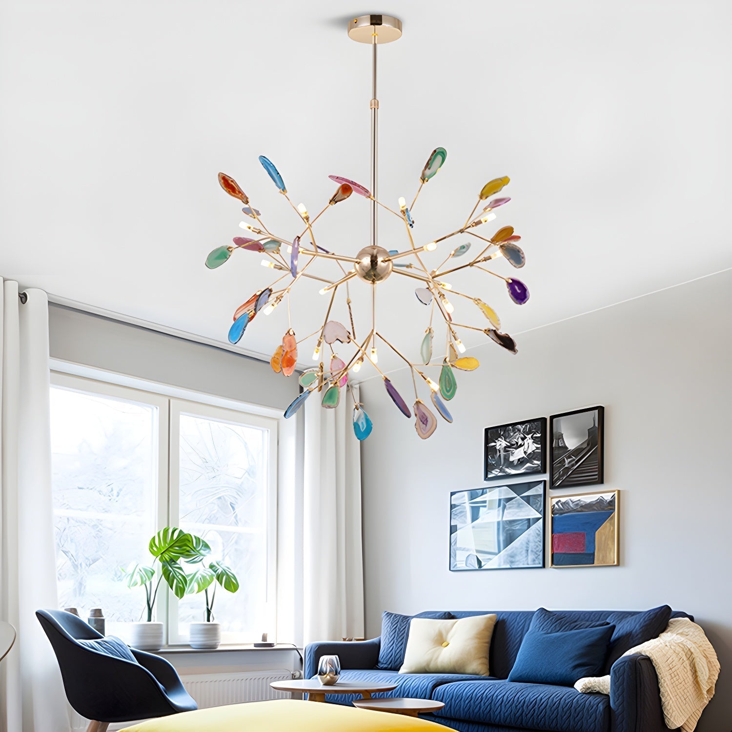Olivia Agate Colorful Branching Chandelier