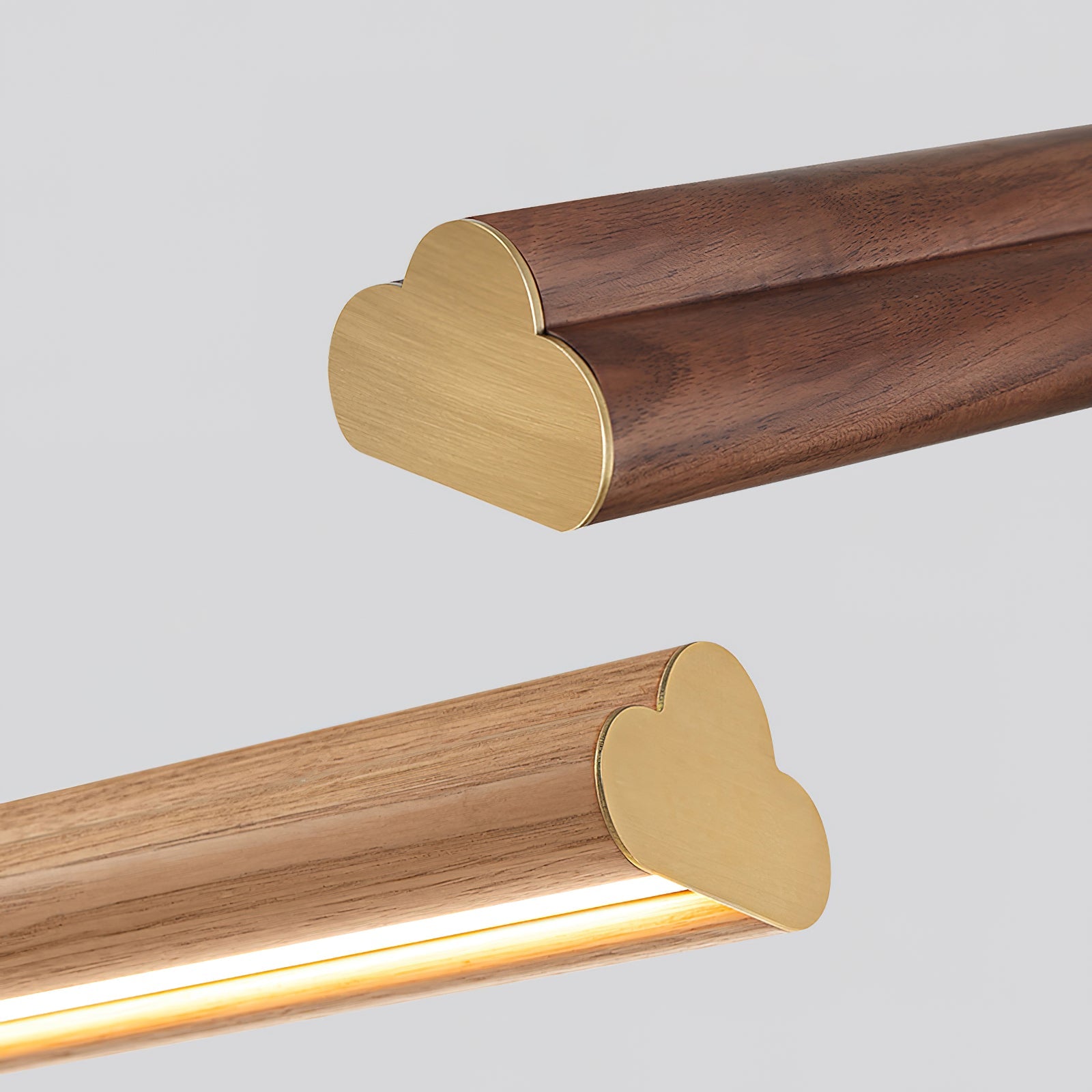 Aimee Cloud Chandelier Wooden Linear Form Minimalist - Letslighting