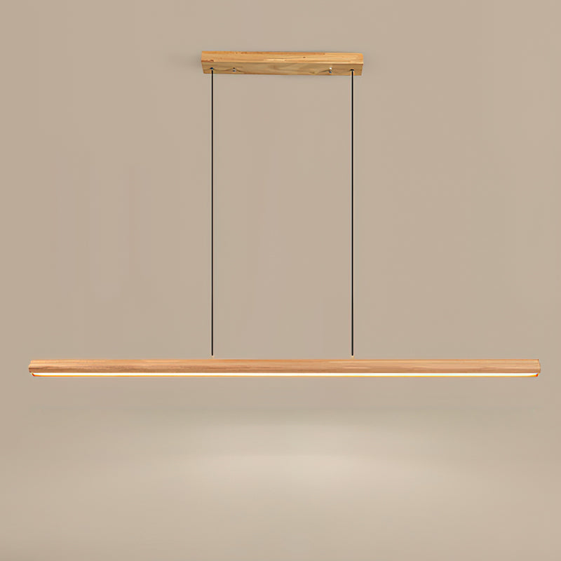 Aimee Cloud Chandelier Wooden Linear Form Minimalist - Letslighting