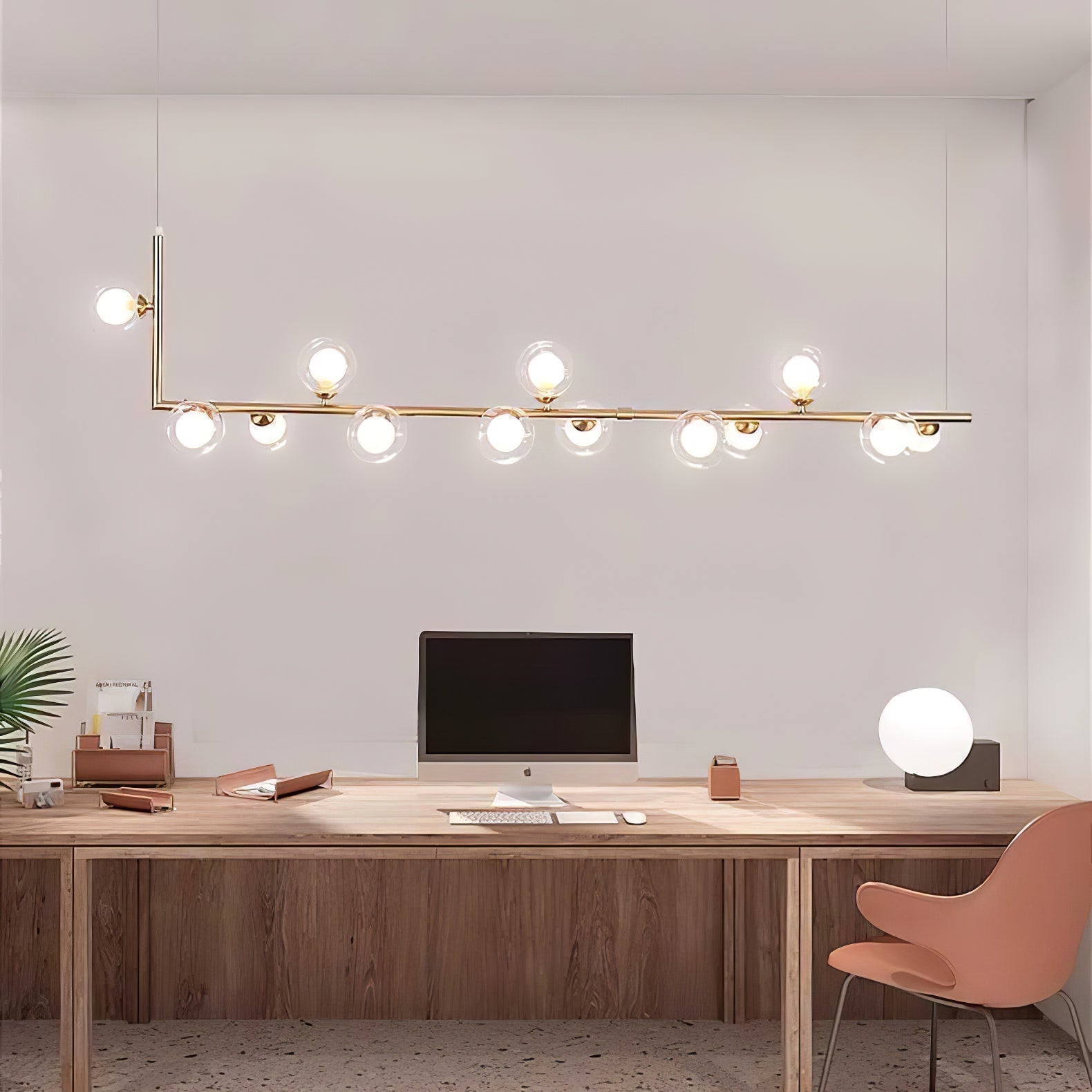 Lustra Chandelier Glass with Black Steel Linear - Letslighting