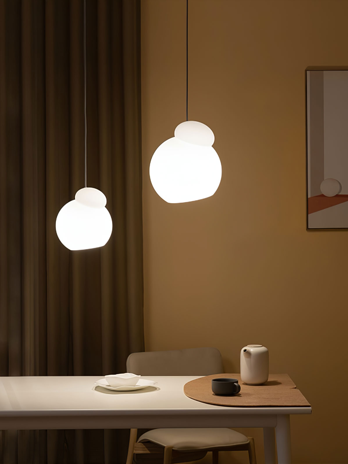 Air Pendant Lamp Asymmetric Opal Glass Artistic - Letslighting