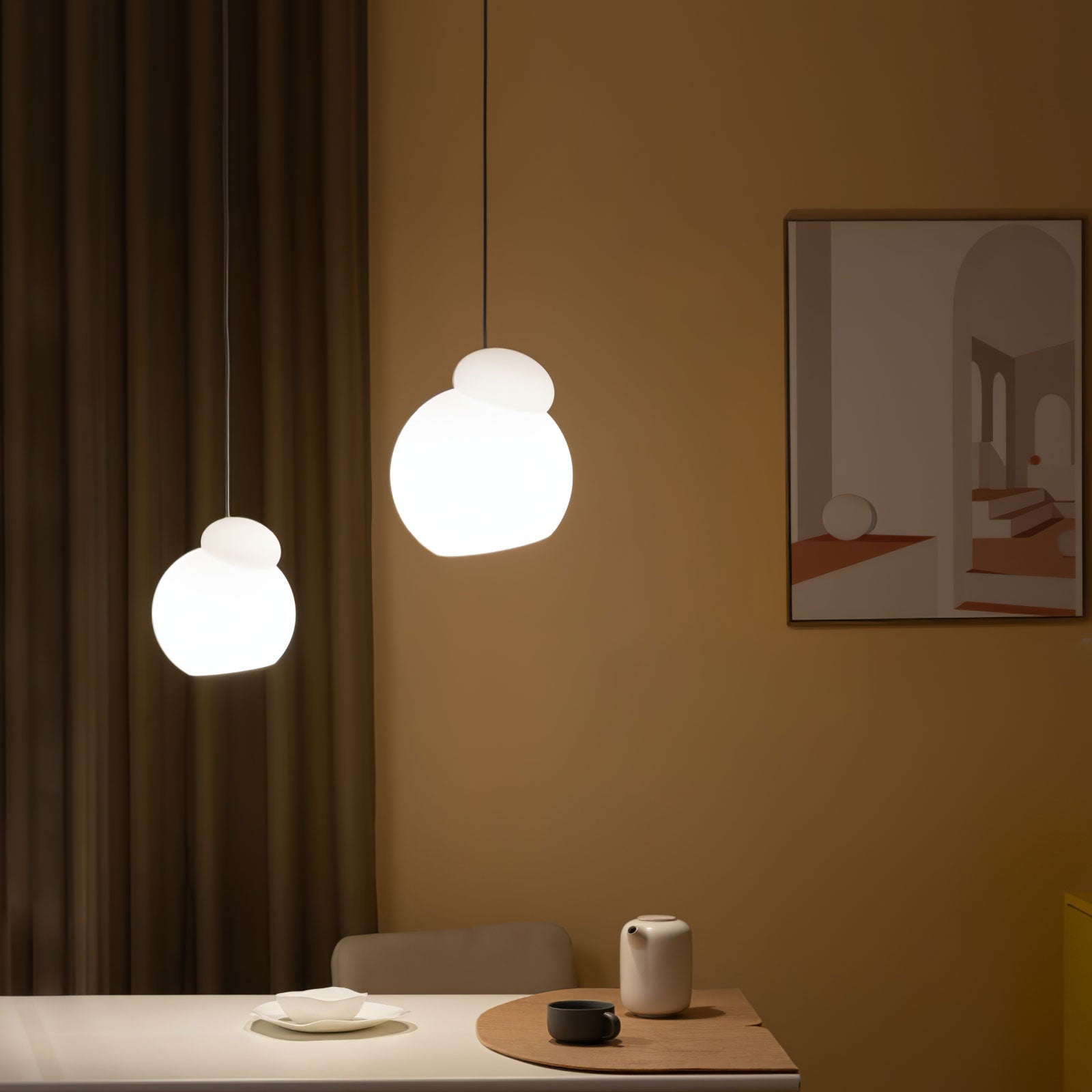 Air Pendant Lamp Asymmetric Opal Glass Artistic - Letslighting