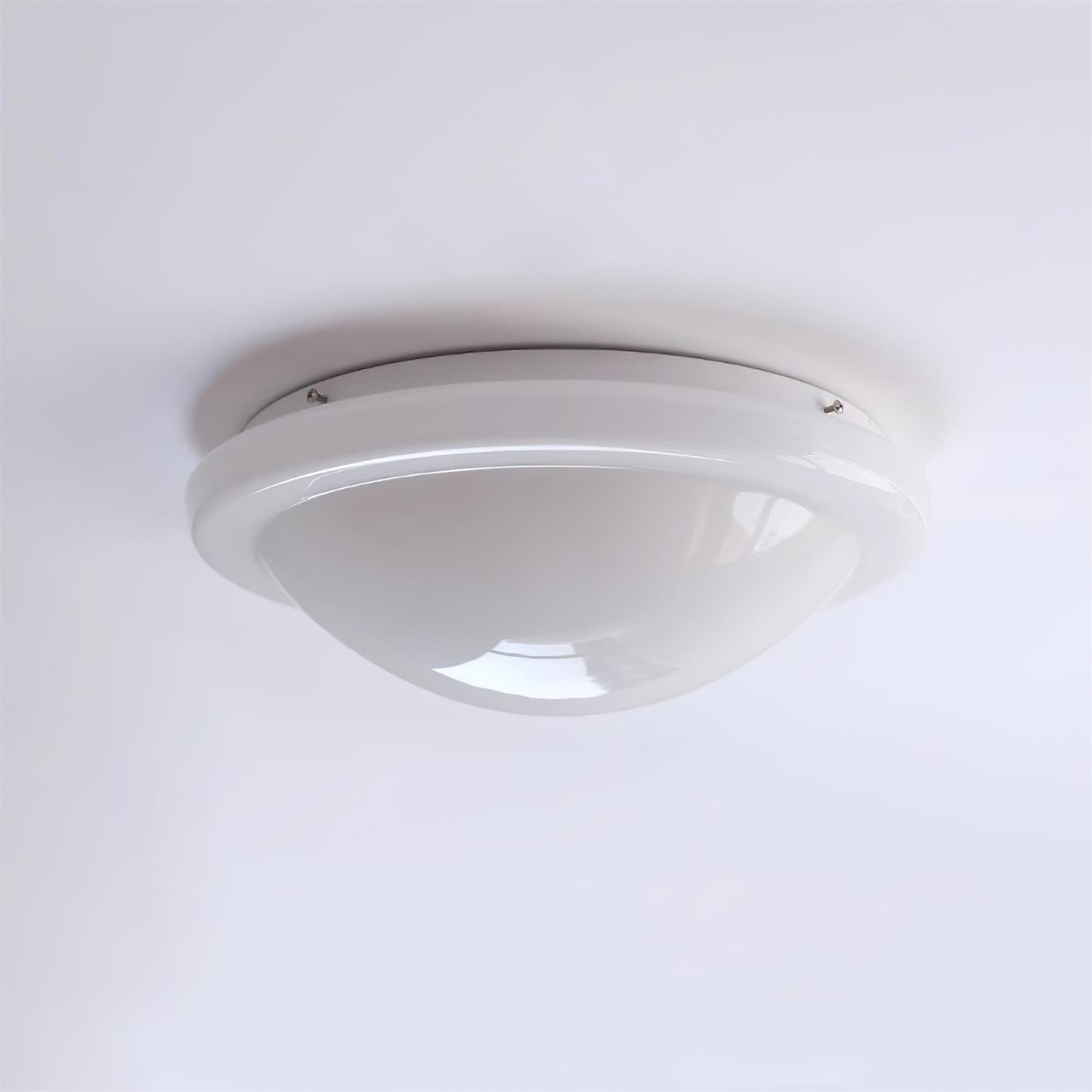 Aire Ceiling Light Cream Glass Dome Soft Glow - Letslighting
