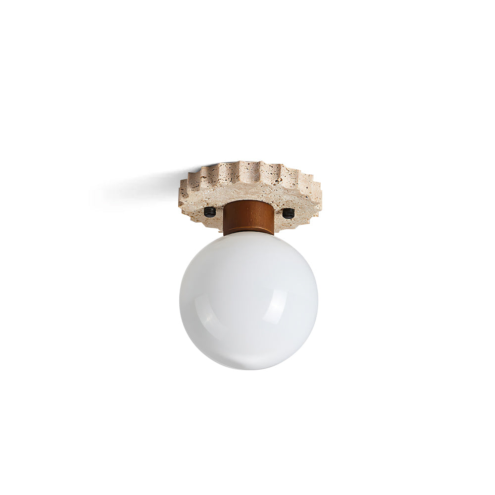 Neptune Travertine Globe Ceiling Light - Letslighting