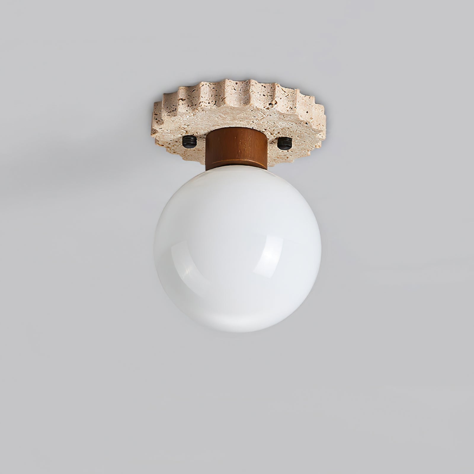 Neptune Travertine Globe Ceiling Light - Letslighting