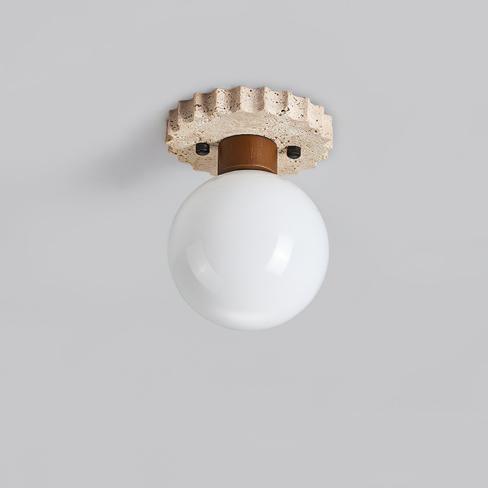 Neptune Travertine Globe Ceiling Light - Letslighting
