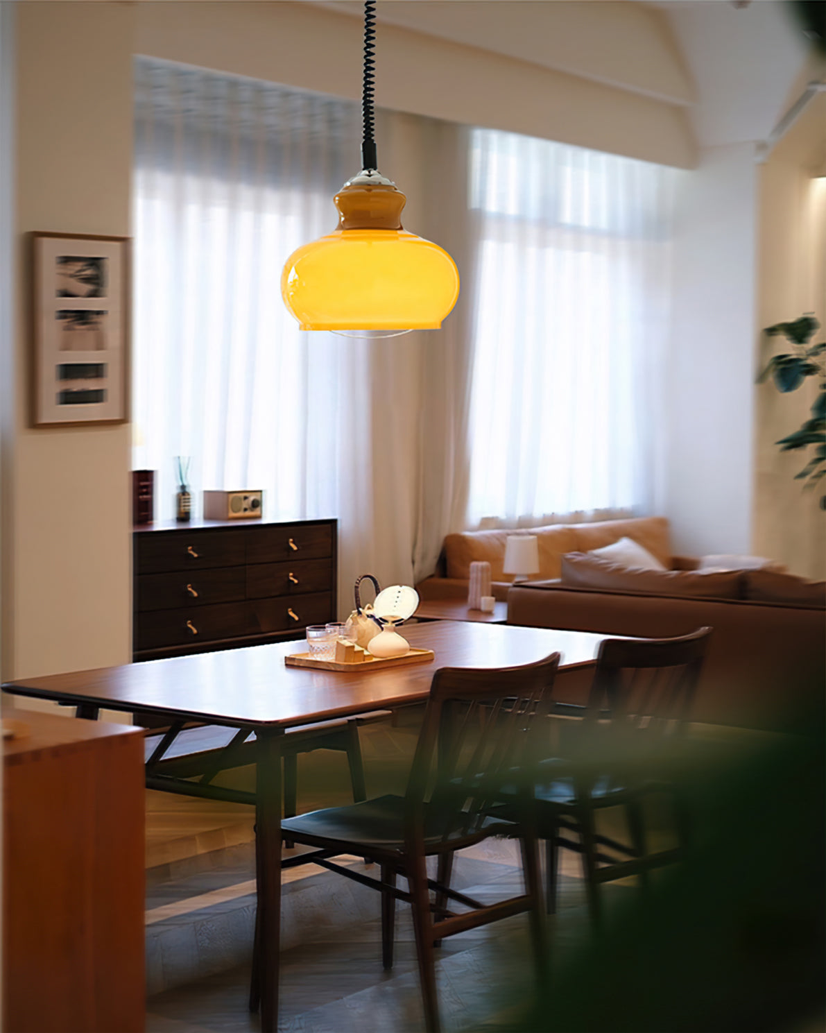 Aitan Pendant Lamp Iron And Glass Fixture Bright Lighting - Letslighting