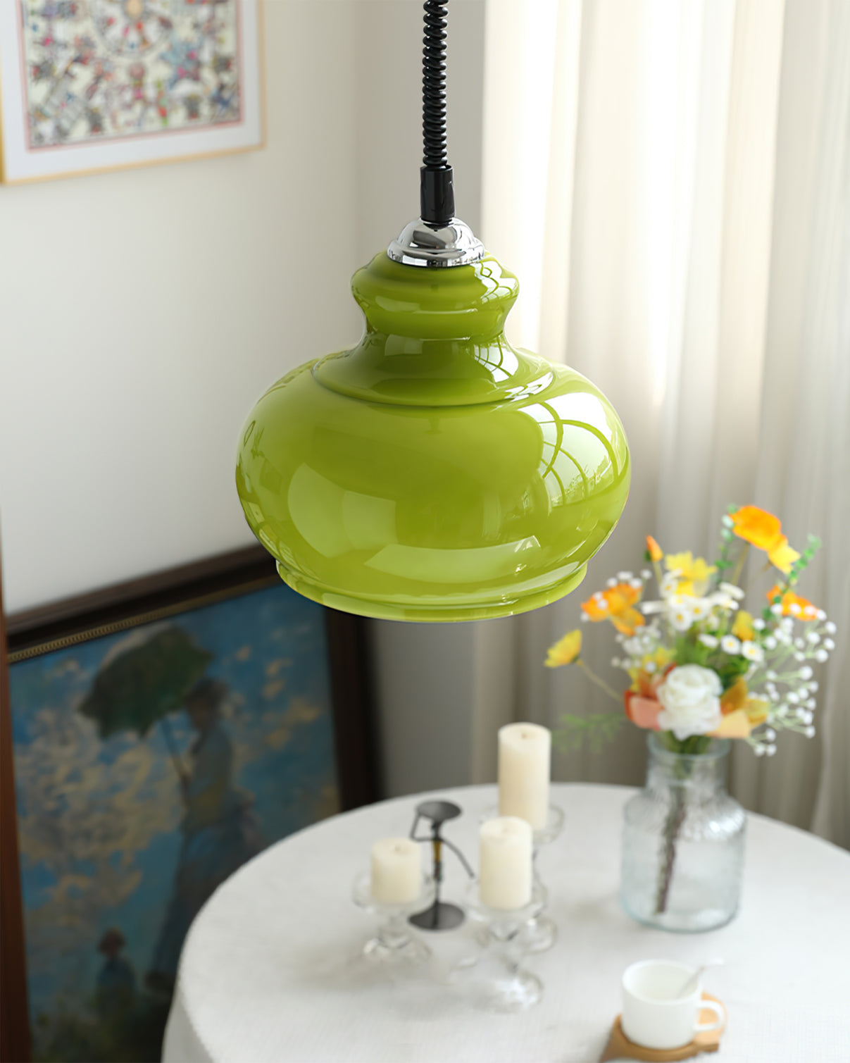 Aitan Pendant Lamp Iron And Glass Fixture Bright Lighting - Letslighting