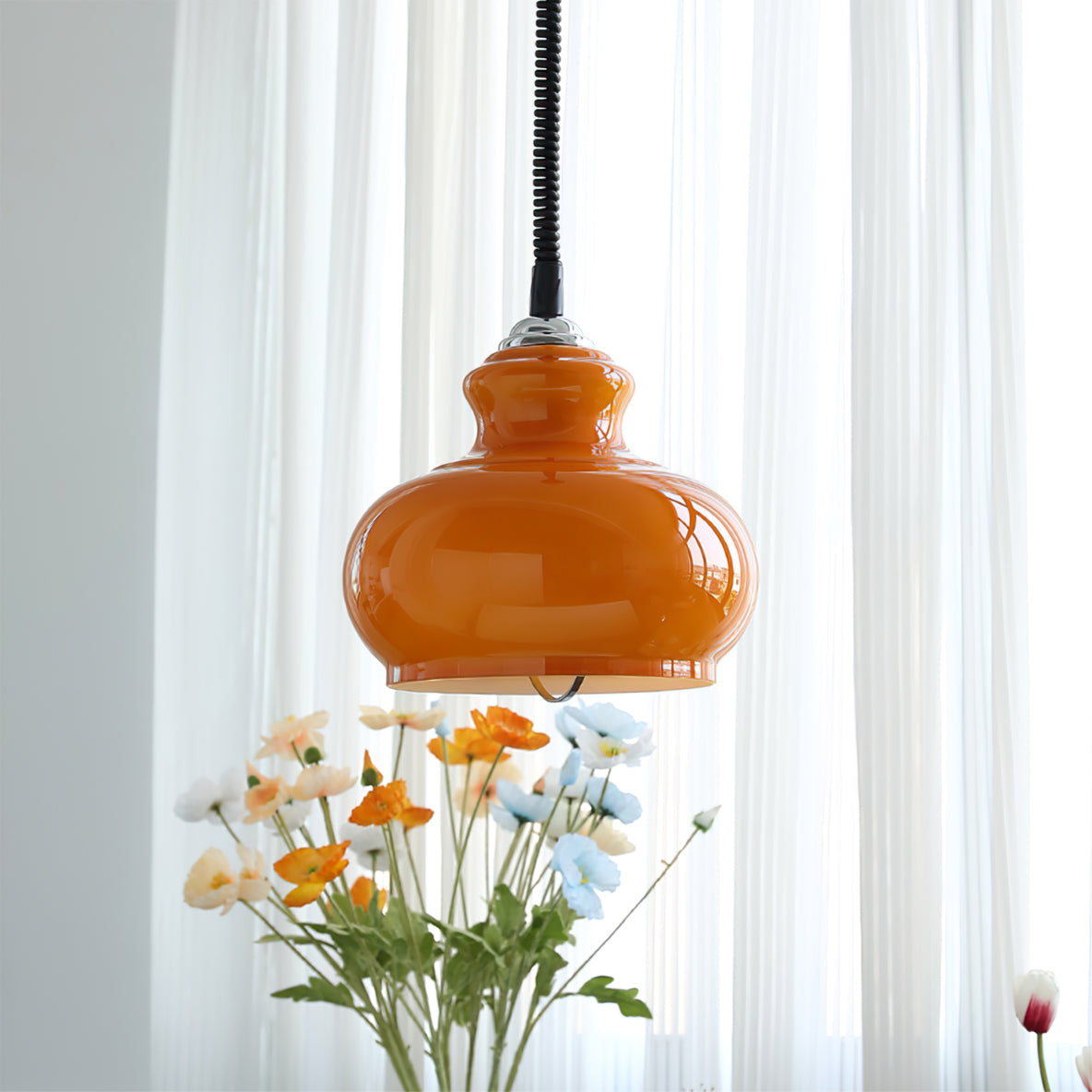 Aitan Pendant Lamp Iron And Glass Fixture Bright Lighting - Letslighting