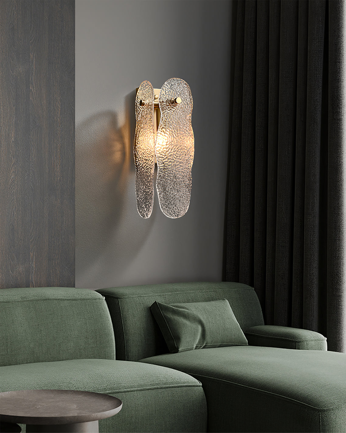 Aitian Wall Lamp Glass Shade With Brass Frame For Hallways - Letslighting