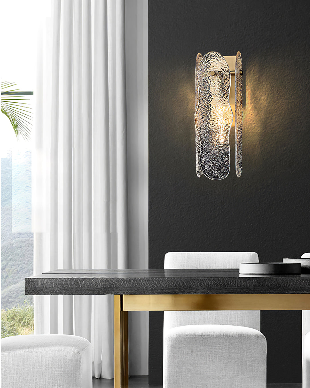 Aitian Wall Lamp Glass Shade With Brass Frame For Hallways - Letslighting