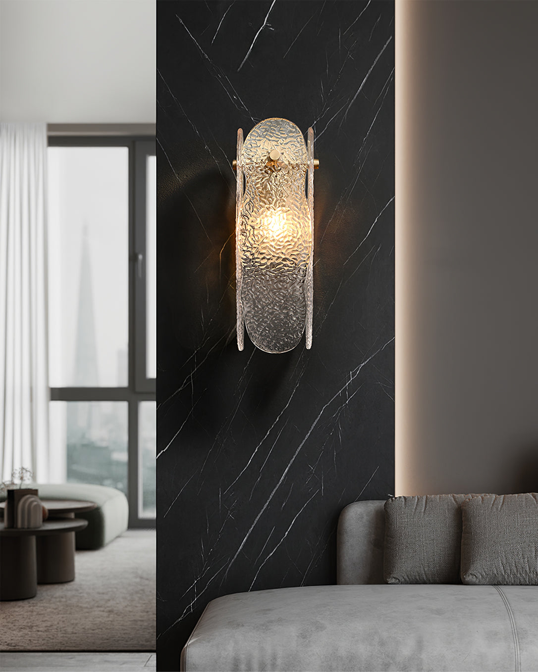 Aitian Wall Lamp Glass Shade With Brass Frame For Hallways - Letslighting