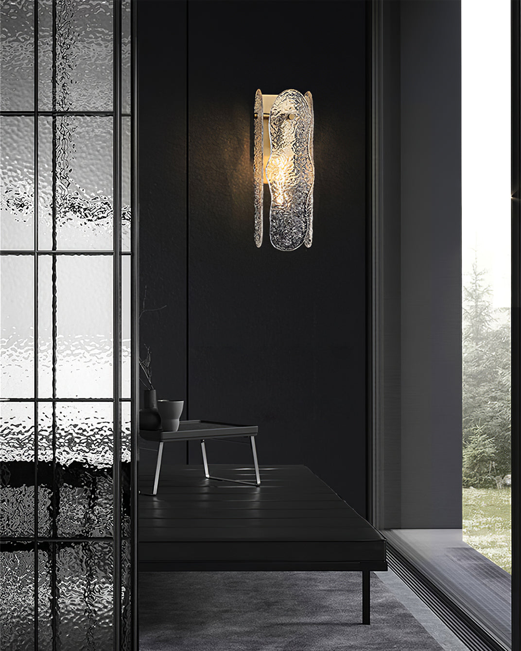 Aitian Wall Lamp Glass Shade With Brass Frame For Hallways - Letslighting