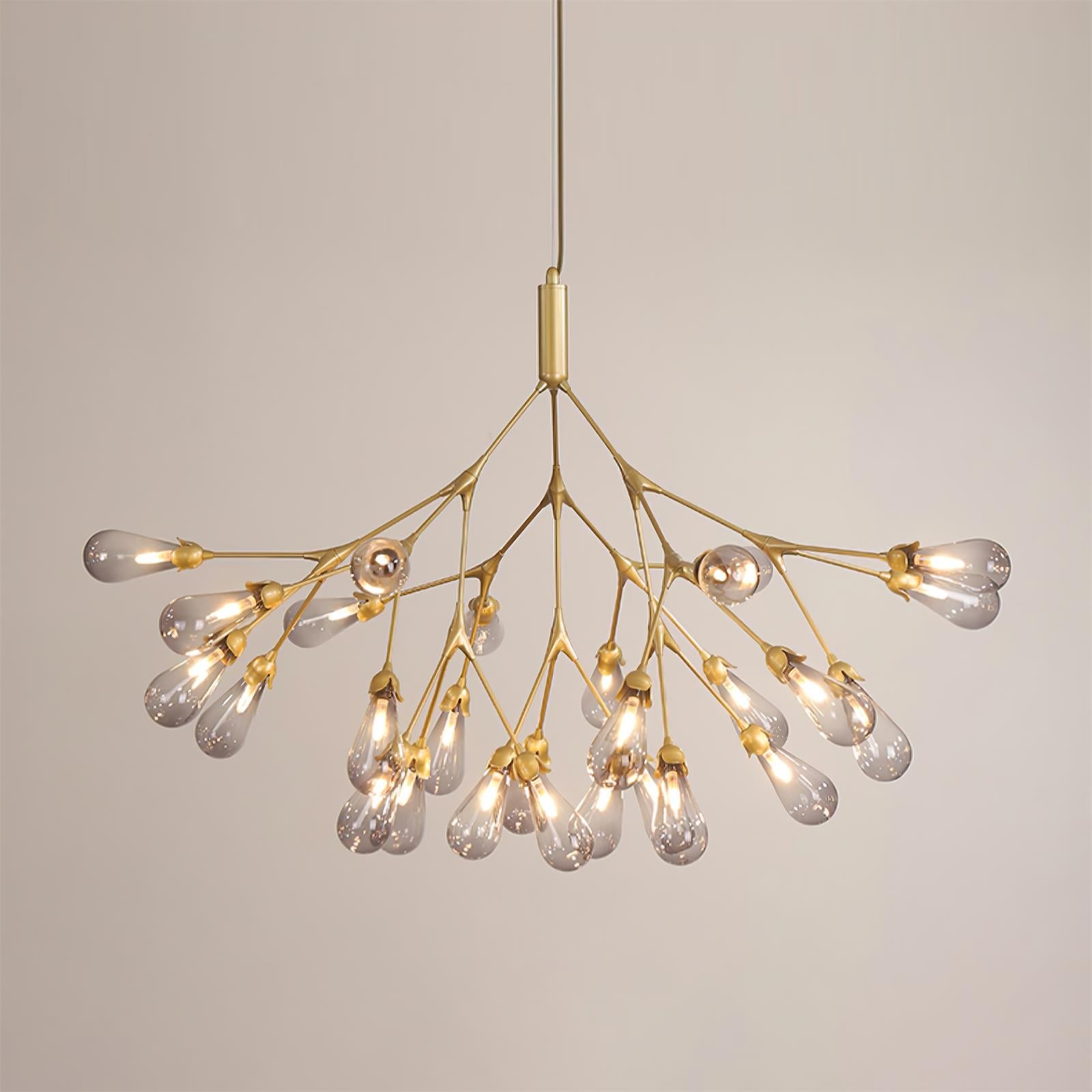 Aiwen Chandelier Branching Form With Smoke Glass Shades - Letslighting