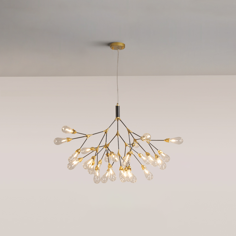 Aiwen Chandelier Branching Form With Smoke Glass Shades - Letslighting