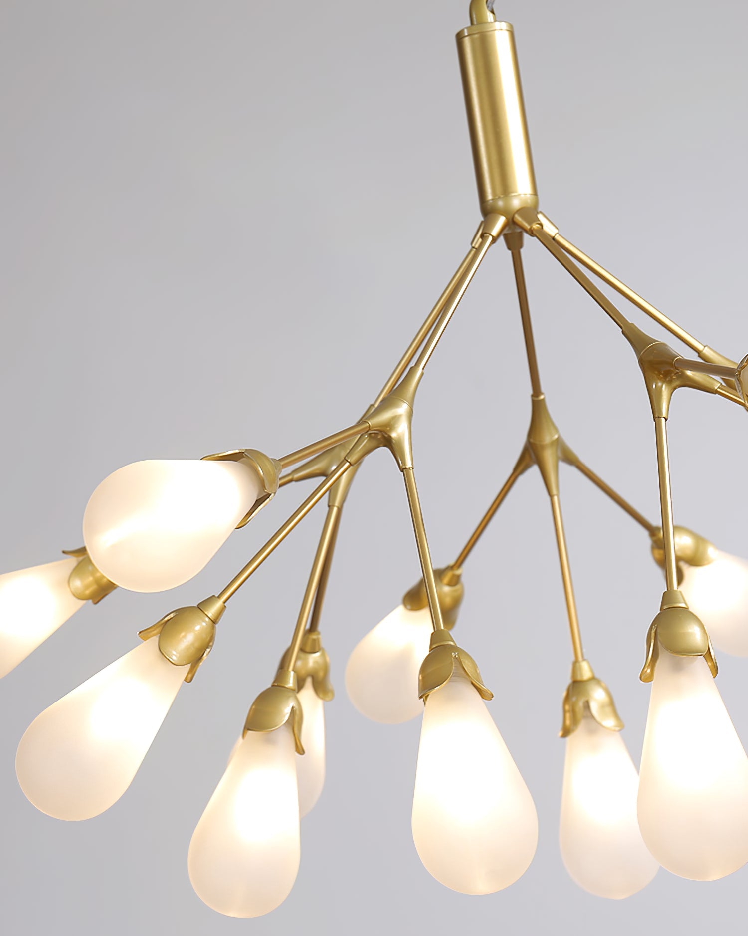 Aiwen Chandelier Branching Form With Smoke Glass Shades - Letslighting