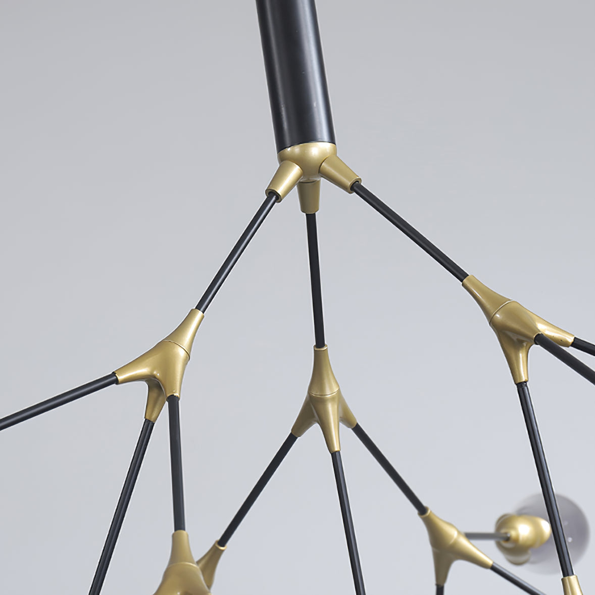 Aiwen Chandelier Branching Form With Smoke Glass Shades - Letslighting