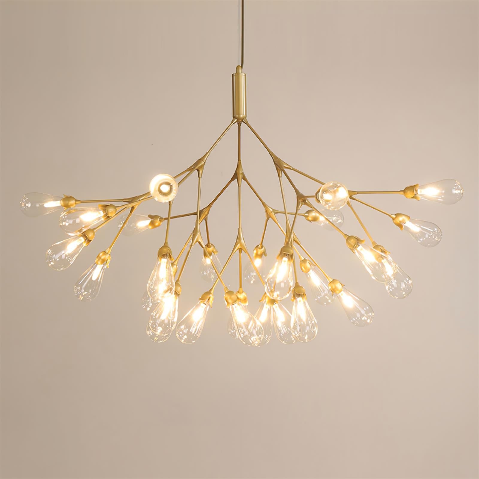 Aiwen Chandelier Branching Form With Smoke Glass Shades - Letslighting