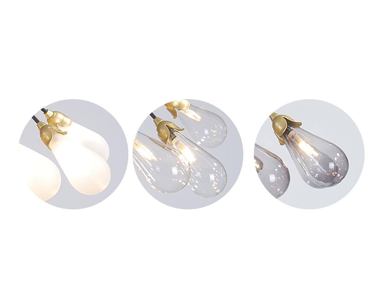 Aiwen Chandelier Branching Form With Smoke Glass Shades - Letslighting