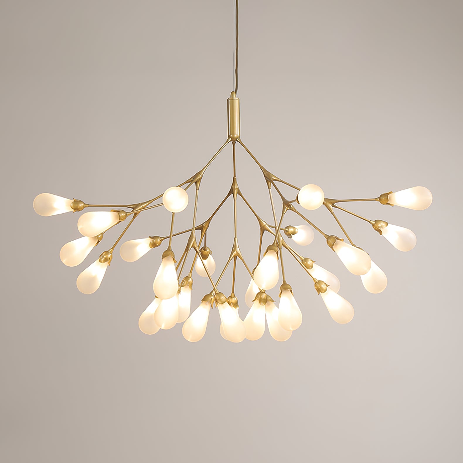Aiwen Chandelier Branching Form With Smoke Glass Shades - Letslighting