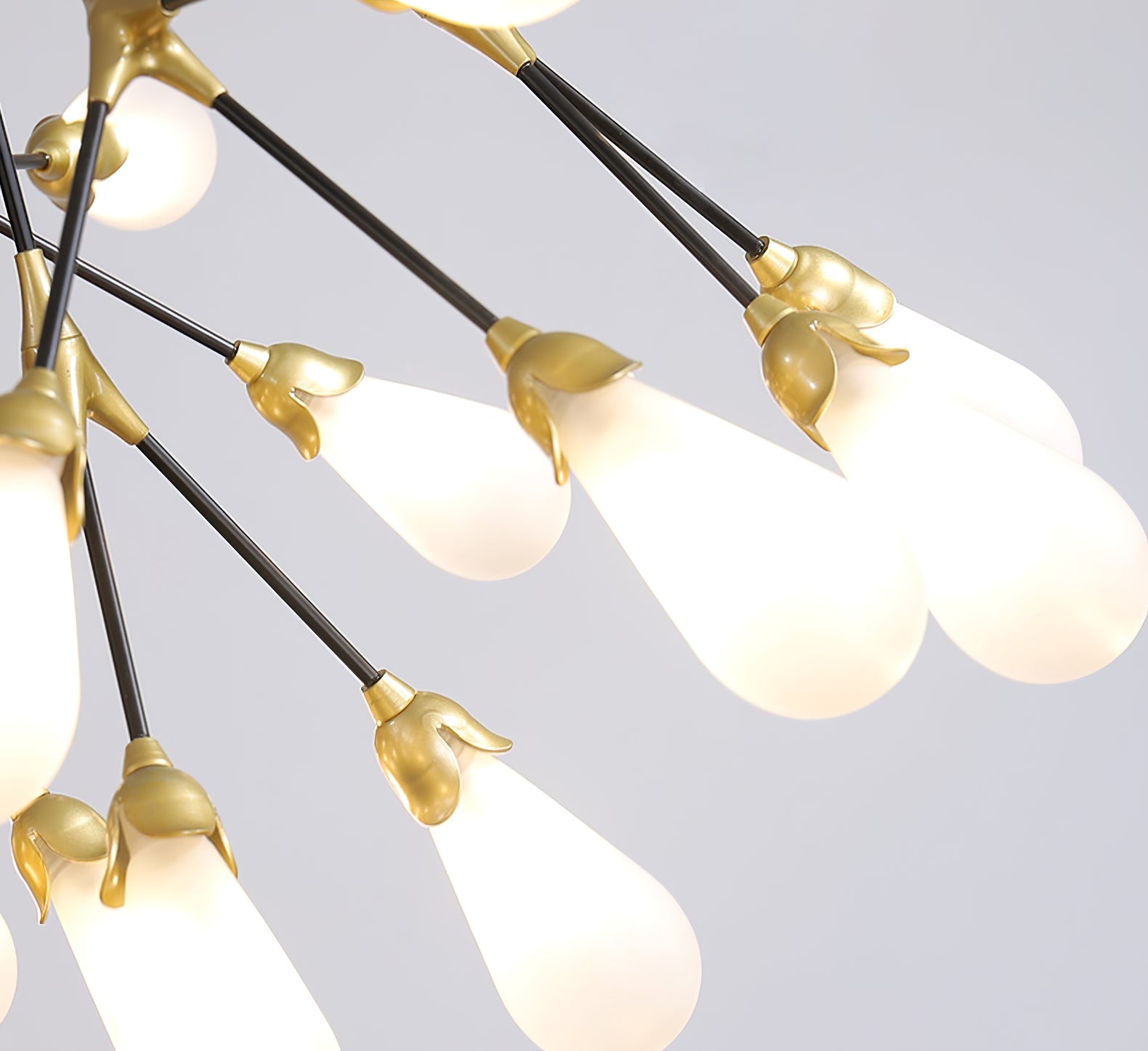 Aiwen Chandelier Branching Form With Smoke Glass Shades - Letslighting