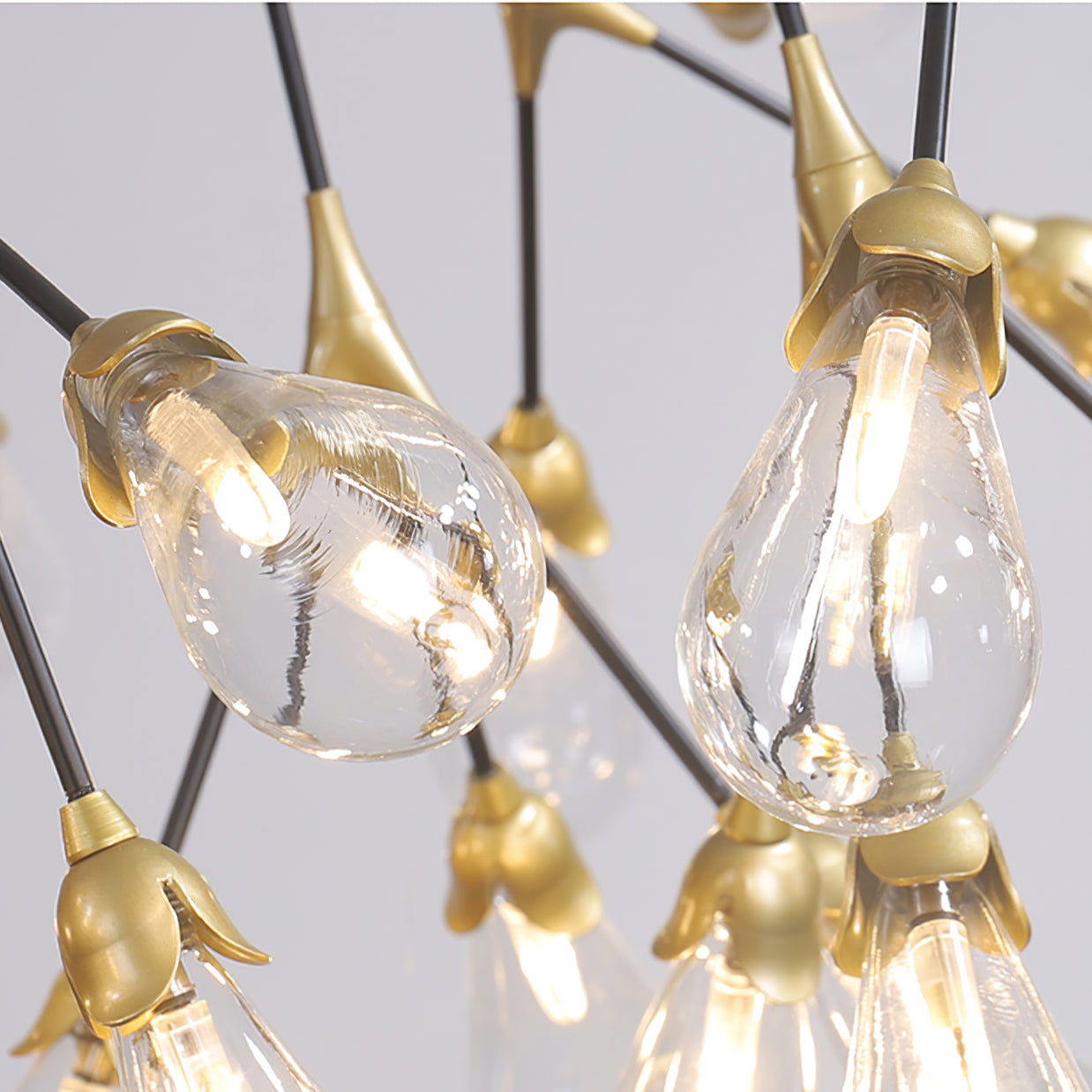 Aiwen Chandelier Branching Form With Smoke Glass Shades - Letslighting
