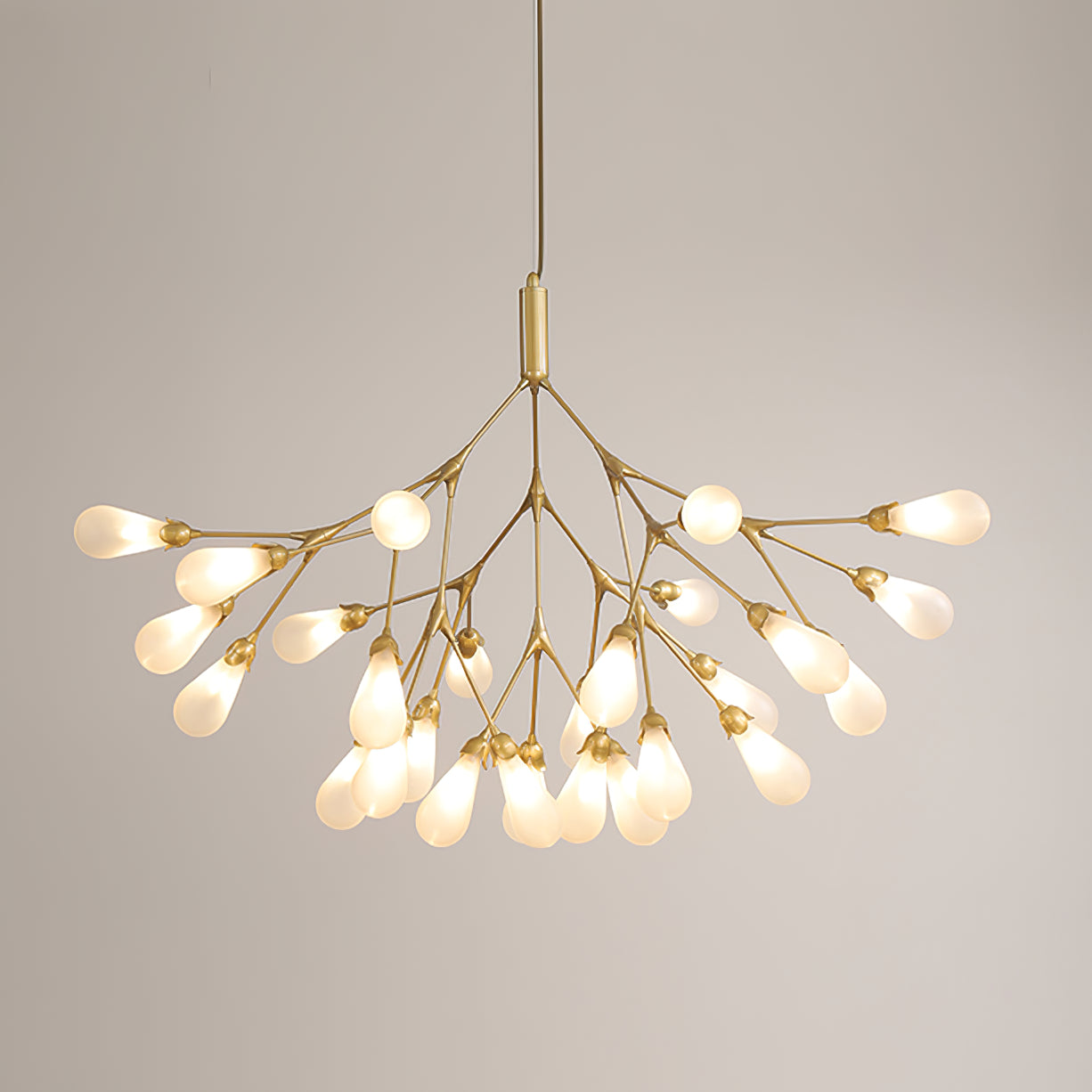 Aiwen Chandelier Branching Form With Smoke Glass Shades - Letslighting