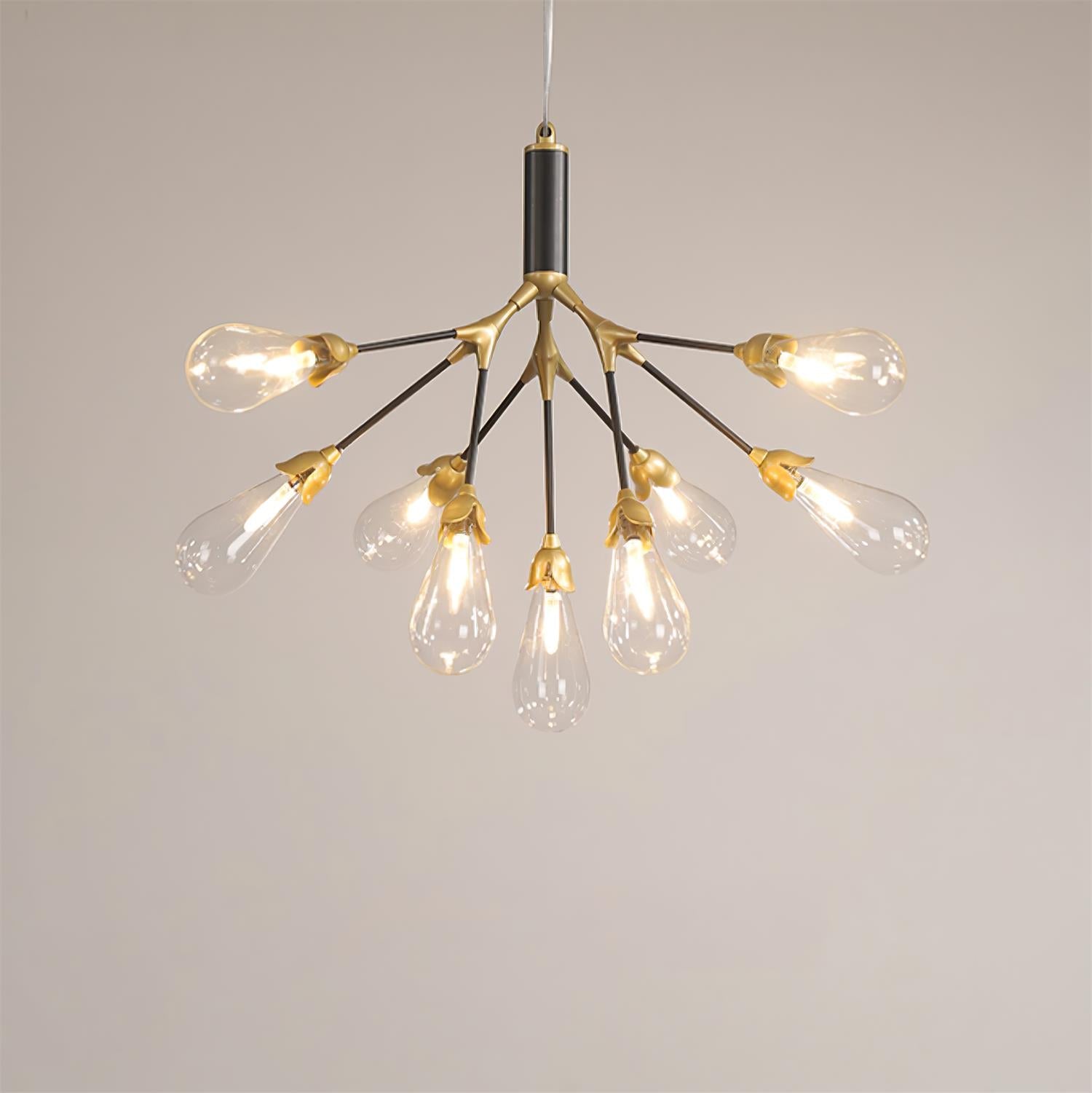 Aiwen Chandelier Branching Form With Smoke Glass Shades - Letslighting