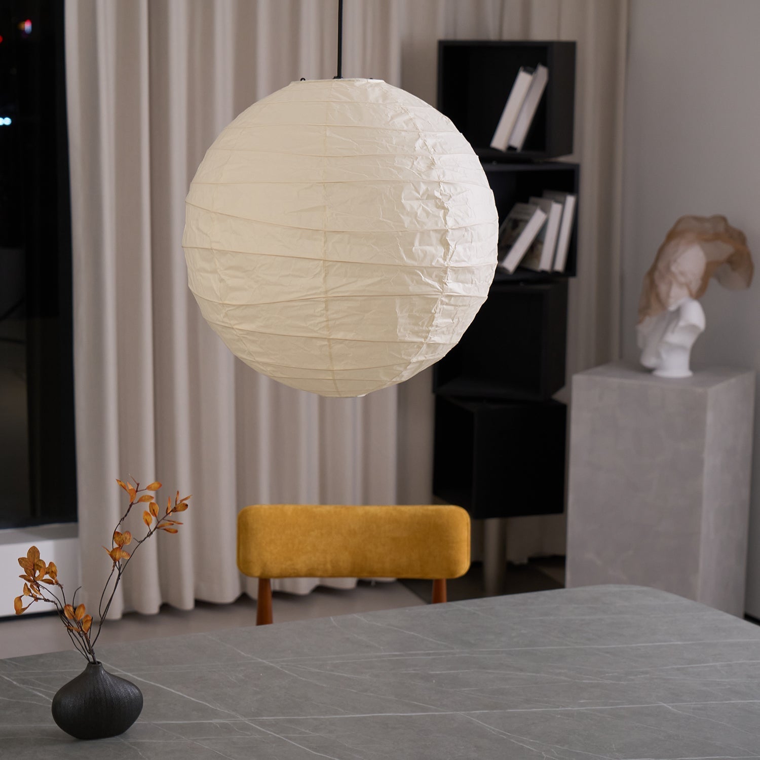 Ritta Japanese Paper Globe Pendant Light