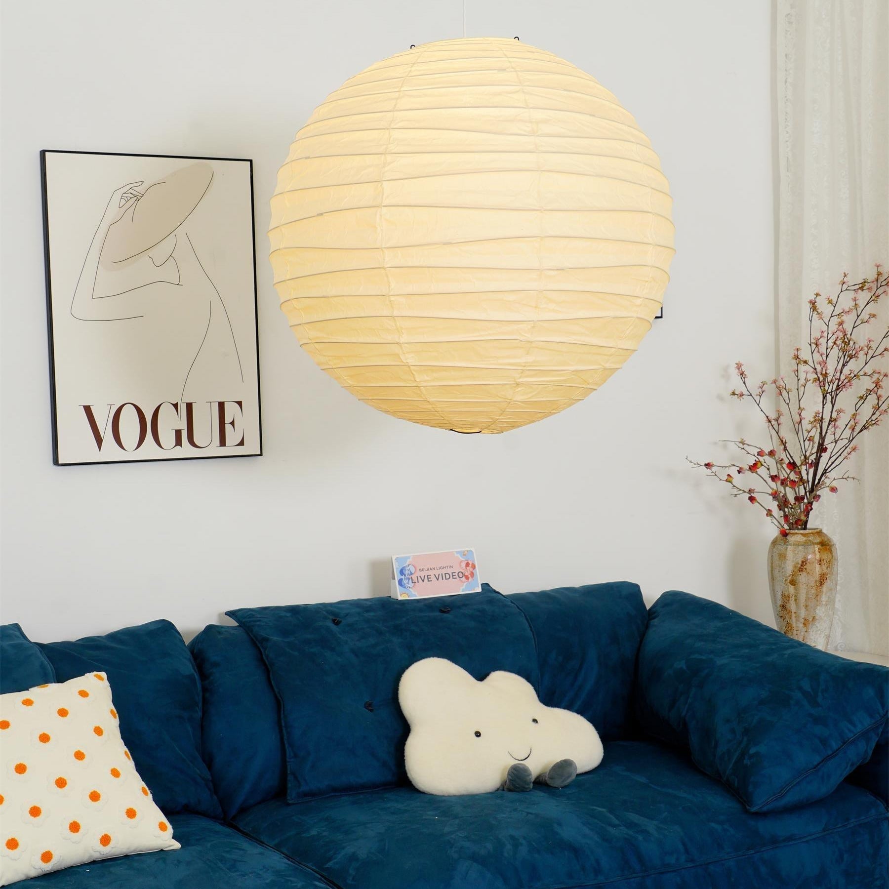 Ritta Japanese Paper Globe Pendant Light