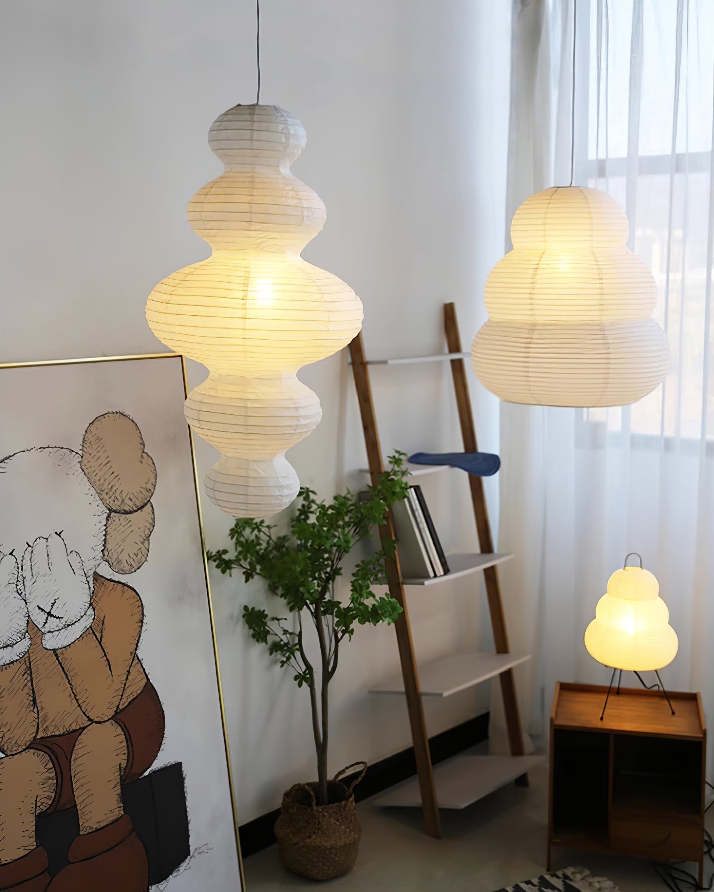 Lythaaris Natural Art Bamboo Swag Pendant Lamp - Letslighting