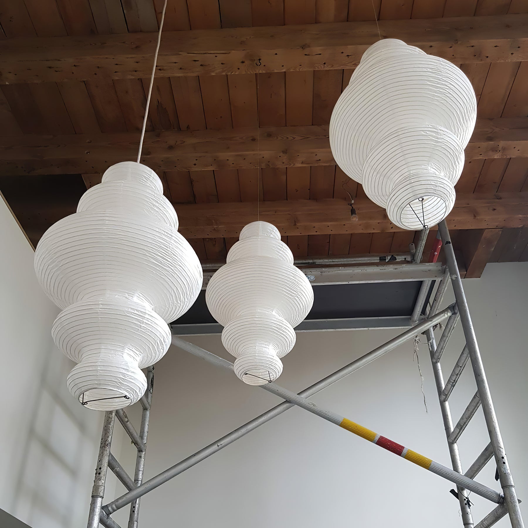 Ritta Japanese Sculptural Paper Pendant Light Plug-In - Letslighting