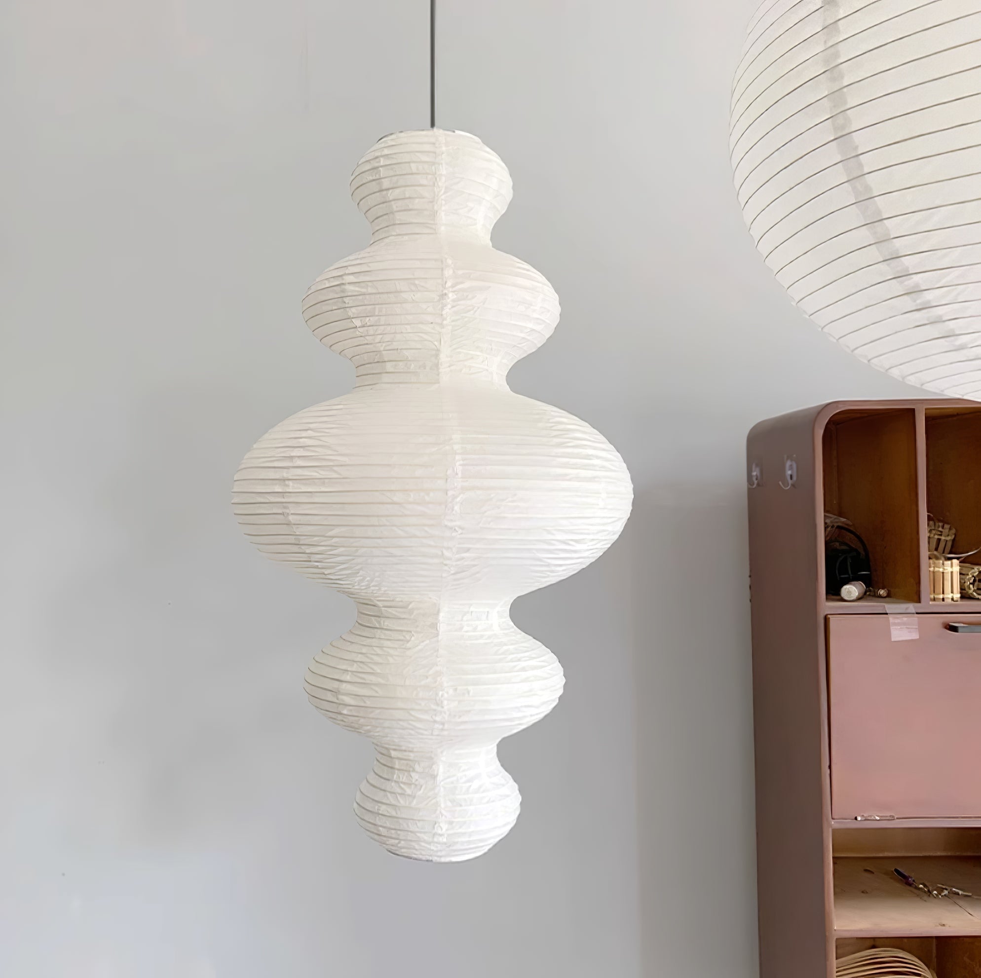 Ritta Japanese Sculptural Paper Pendant Light Plug-In - Letslighting