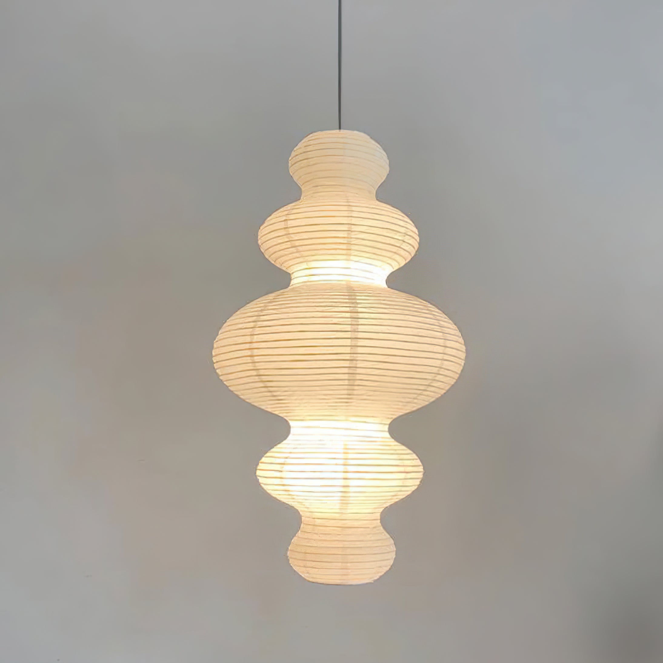 Ritta Japanese Sculptural Paper Pendant Light Plug-In - Letslighting