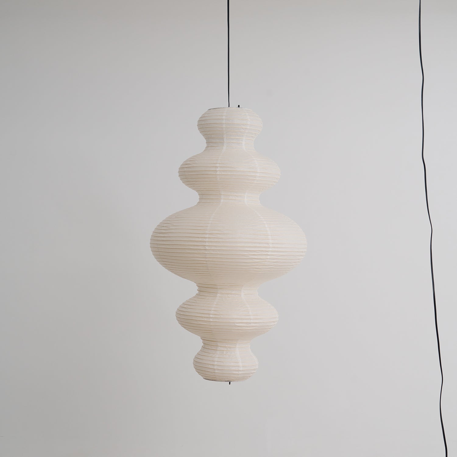 Ritta Japanese Sculptural Paper Pendant Light Plug-In - Letslighting