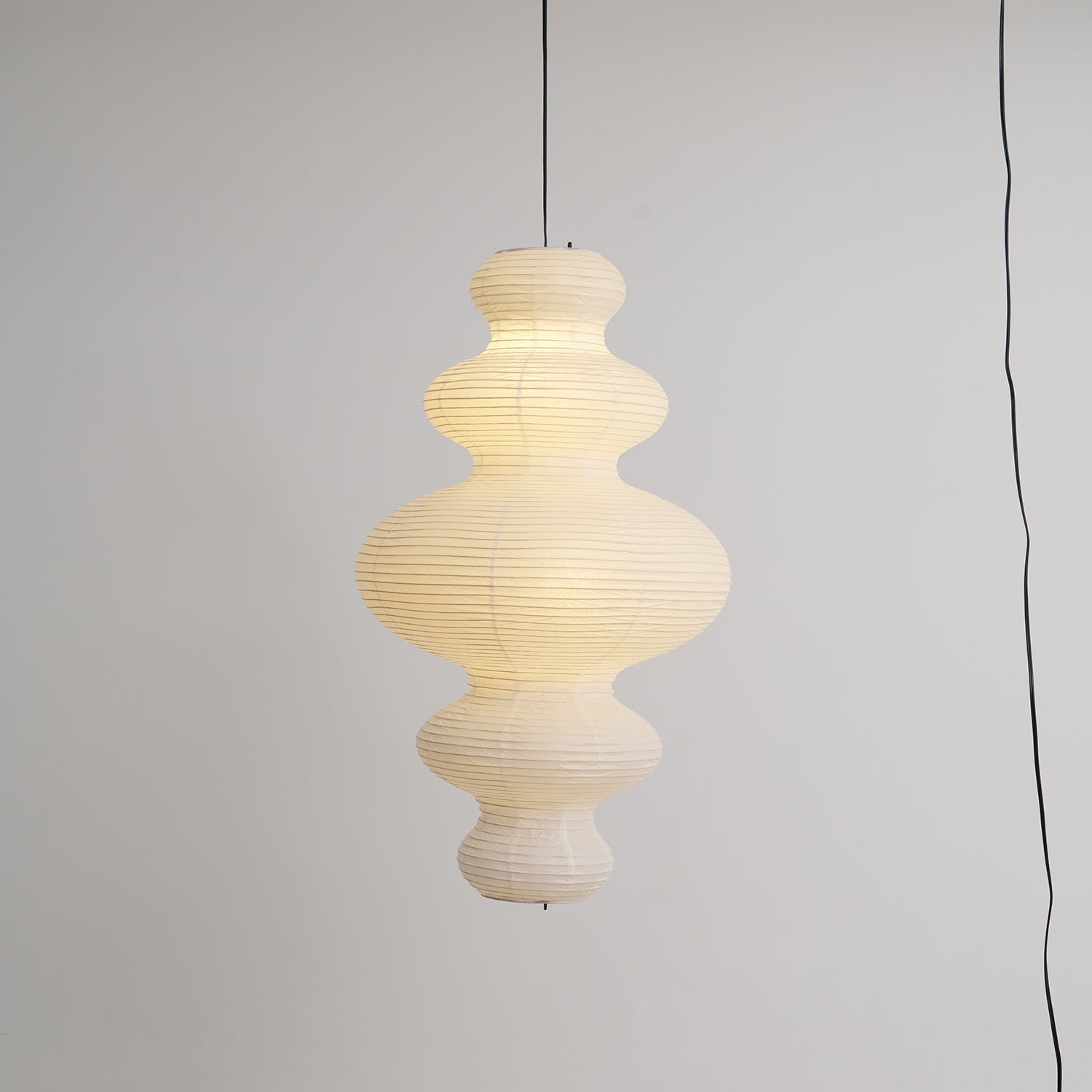 Ritta Japanese Sculptural Paper Pendant Light Plug-In - Letslighting