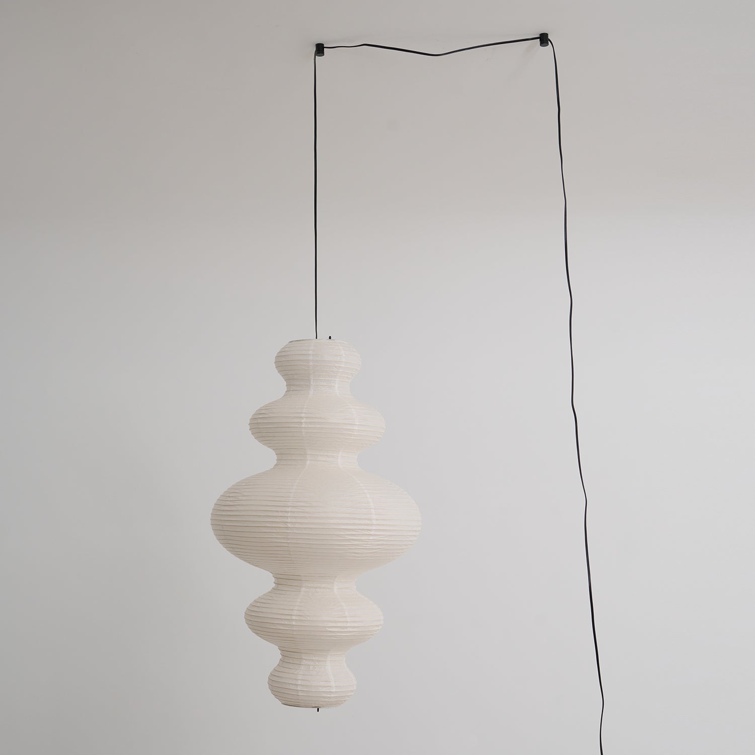 Ritta Japanese Sculptural Paper Pendant Light Plug-In - Letslighting