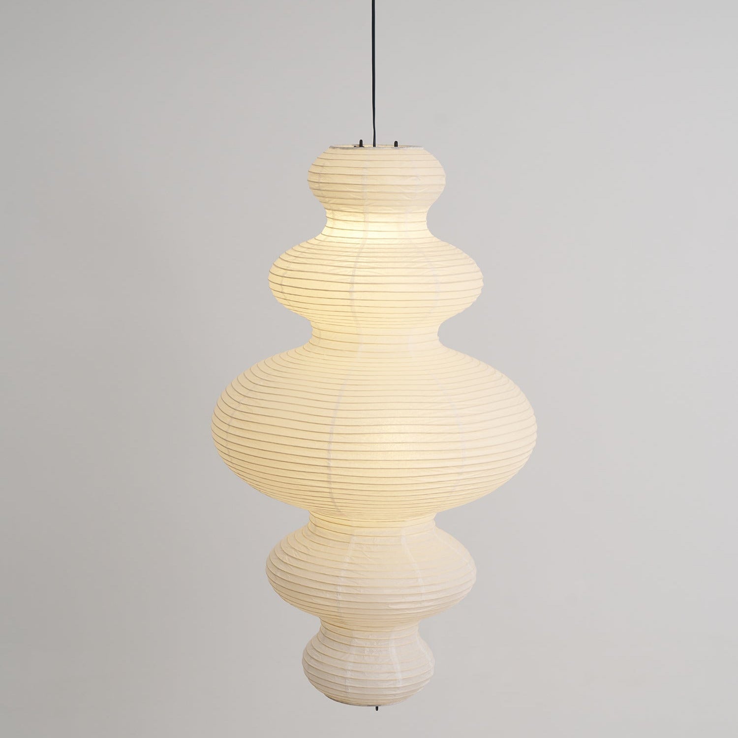 Ritta Japanese Sculptural Paper Pendant Light Plug-In - Letslighting