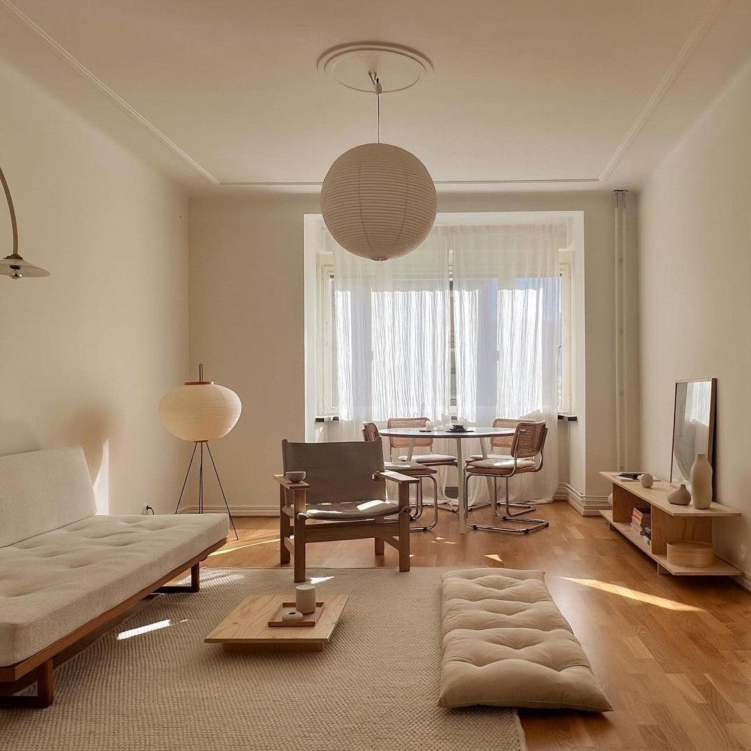 Solara Pendant Lamp Bamboo Washi Paper Round - Letslighting