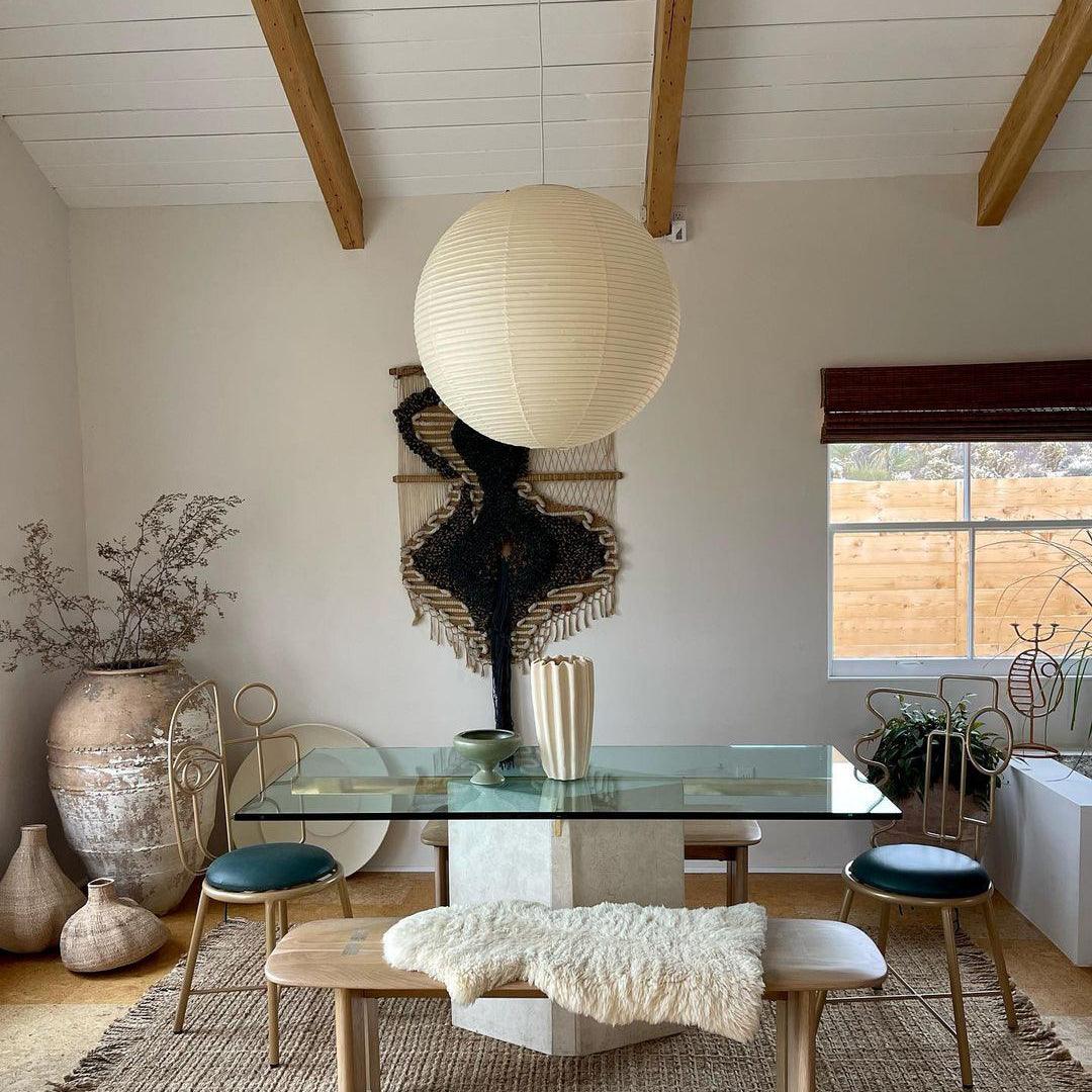 Solara Pendant Lamp Bamboo Washi Paper Round - Letslighting