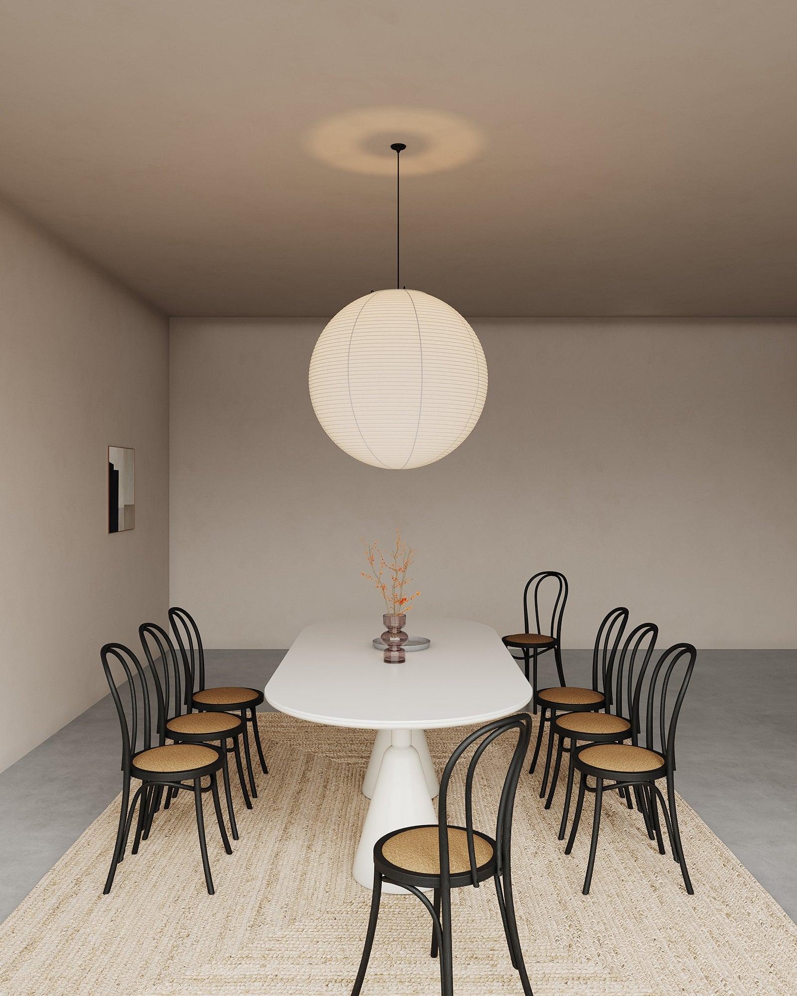 Solara Pendant Lamp Bamboo Washi Paper Round - Letslighting