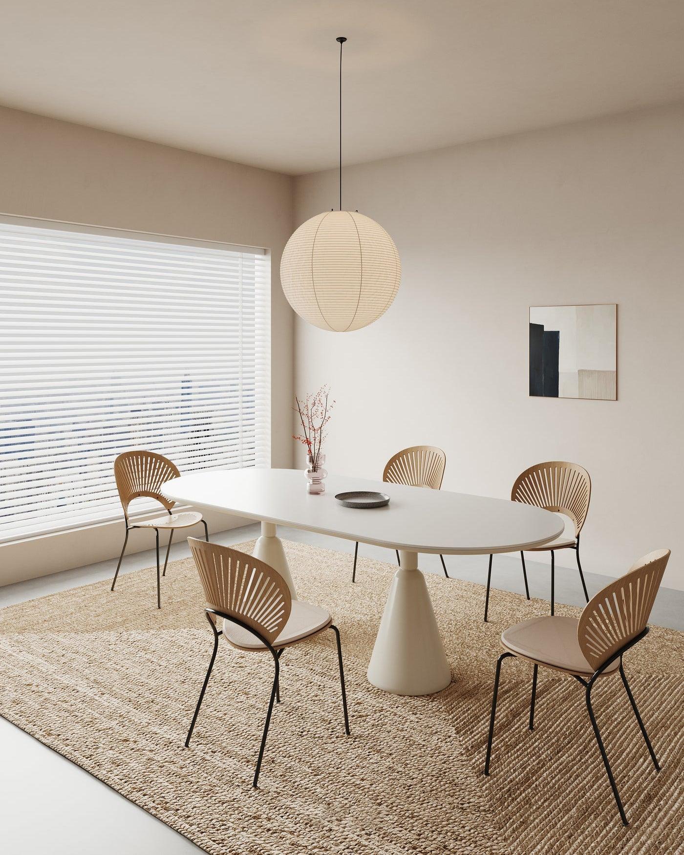 Solara Pendant Lamp Bamboo Washi Paper Round - Letslighting