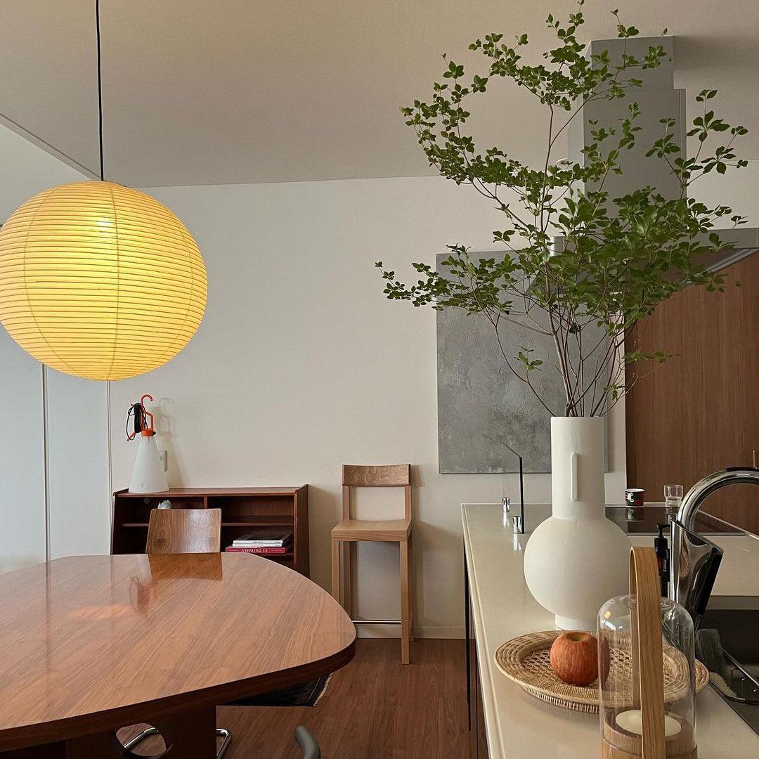Solara Pendant Lamp Bamboo Washi Paper Round - Letslighting