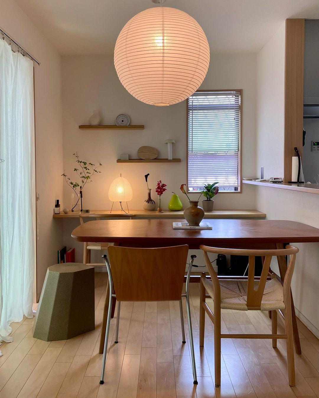Solara Pendant Lamp Bamboo Washi Paper Round - Letslighting