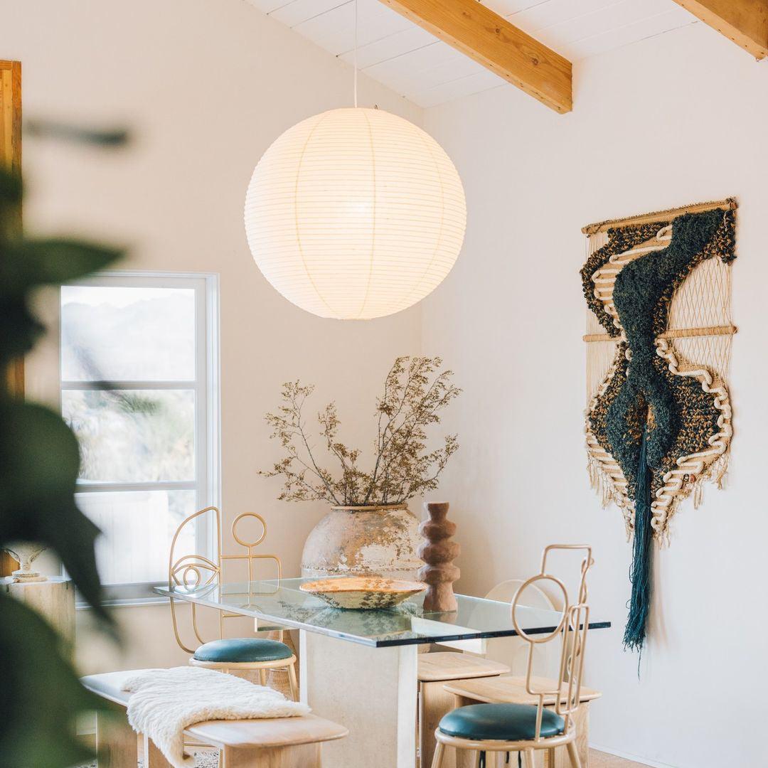 Solara Pendant Lamp Bamboo Washi Paper Round - Letslighting
