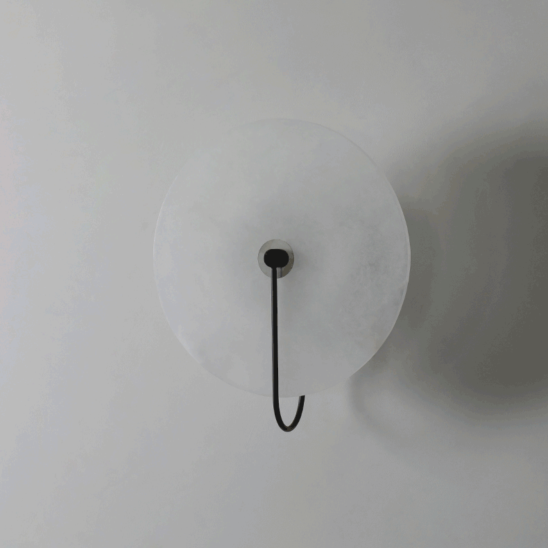 Kristy Alabaster LED Wall Lamp Round Iconic Circular - Letslighting