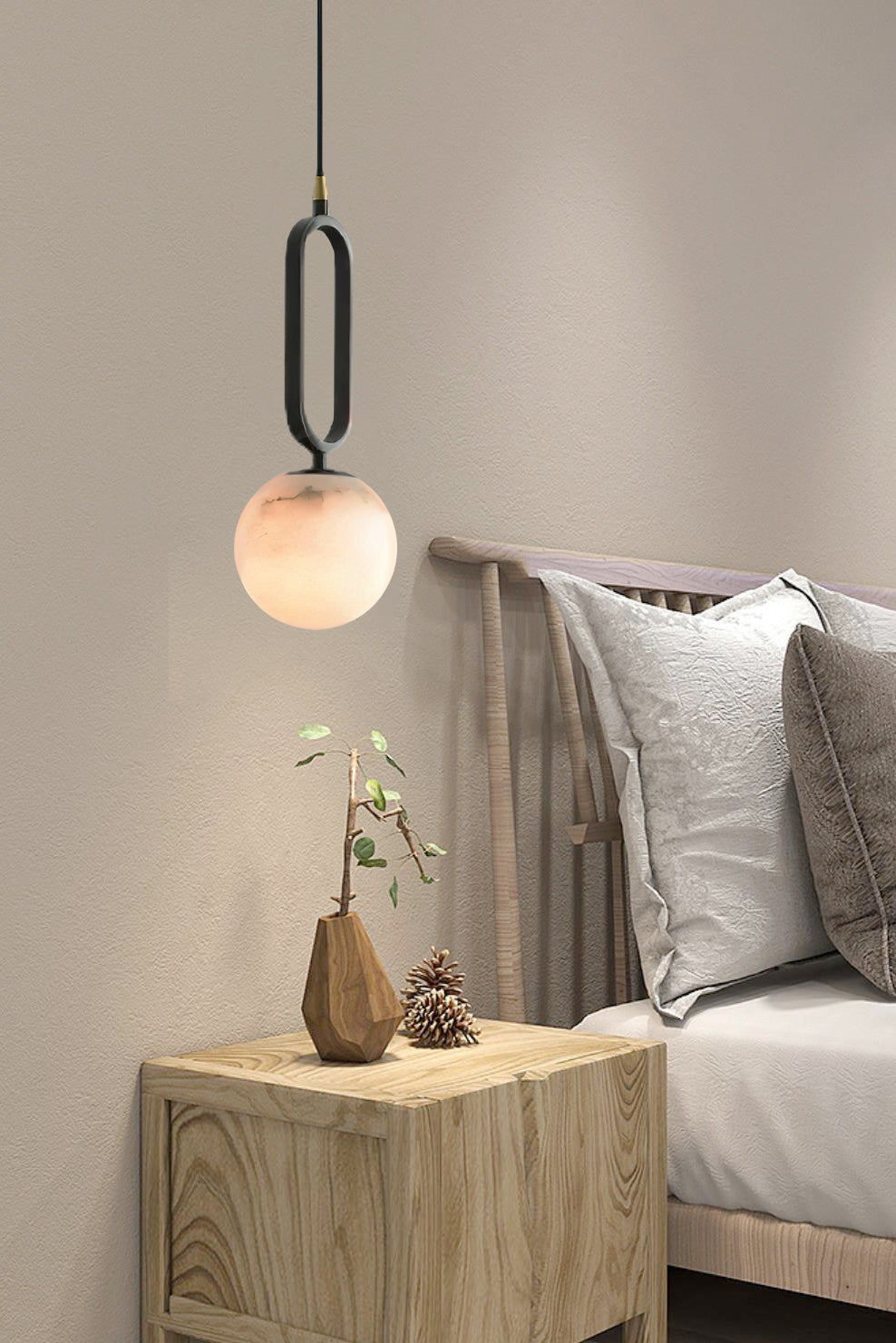 Gloruvyd Minimalist Ball Alabaster Pendant Light - Letslighting