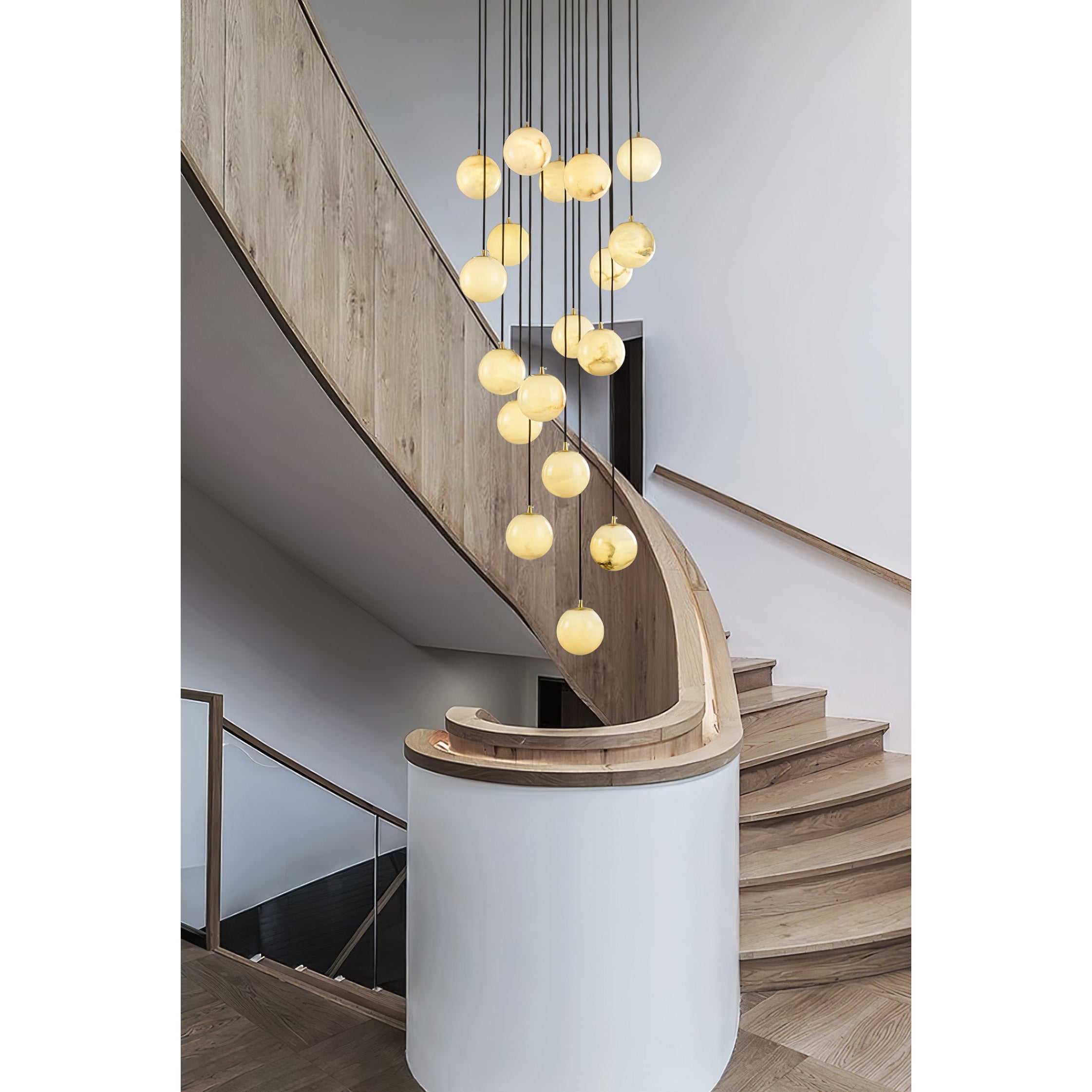 Afralia Balls Alabaster Modern Cluster Chandelier - Letslighting